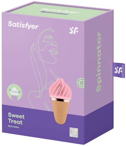 Rotační stimulátor klitorisu Satisfyer Sweet Treat, růžovo-hnědý