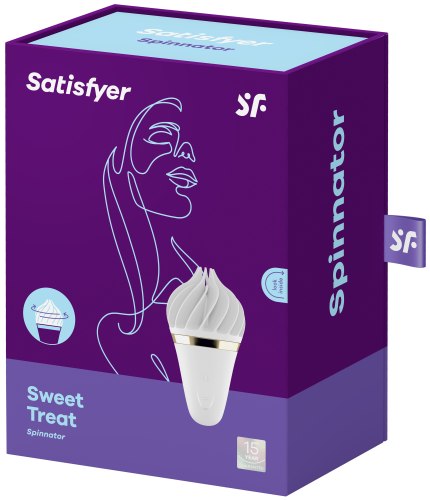 Rotační stimulátor klitorisu Satisfyer Sweet Treat, bílý