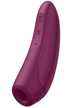 Nabíjecí stimulátor klitorisu Satisfyer Curvy 1+, vínový – ovládaný mobilem – Bezdotykové stimulátory klitorisu