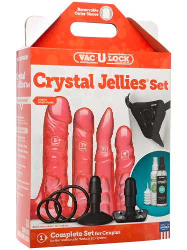 Sada dild, harnesu a příslušenství Vac-U-Lock Crystal Jellies