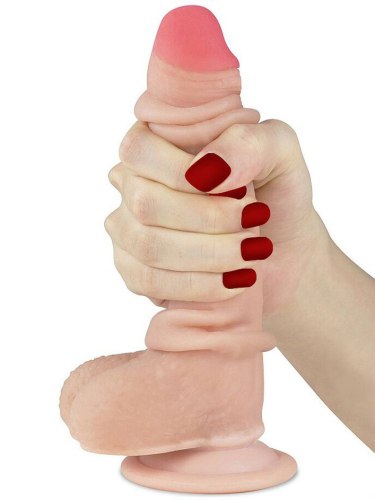 Realistické dildo s pohyblivou kůží a přísavkou Sliding Skin 7"