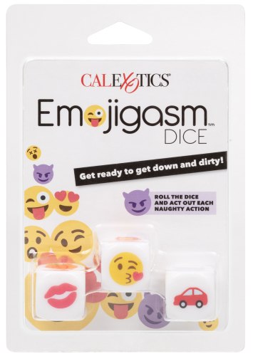 Erotické hrací kostky Emojigasm, 3 ks