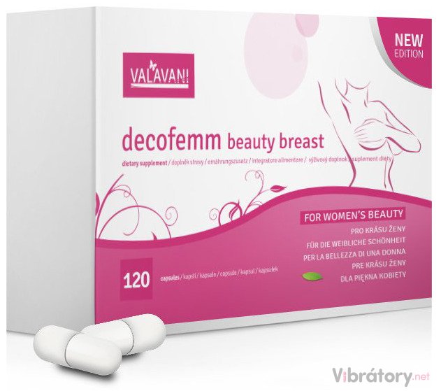 Tablety pro zvětšení a zpevnění poprsí Decofemm beauty breast, 120 kapslí
