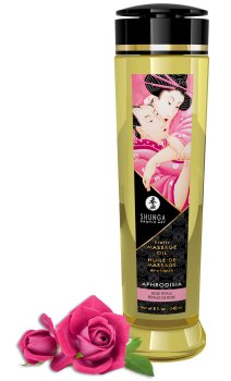 Masážní olej Shunga APHRODISIA Rose Petals – Erotické masážní oleje a emulze