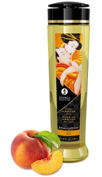 Masážní olej Shunga STIMULATION Peach – Erotické masážní oleje a emulze