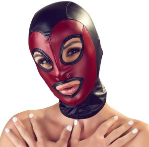Červeno-černá maska na hlavu Bad Kitty – Masky na hlavu