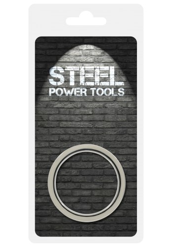 Kovový erekční kroužek s žebrováním Steel Power Tools