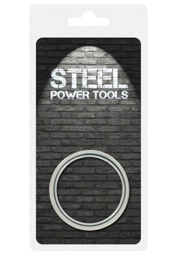 Kovový erekční kroužek s žebrováním Steel Power Tools