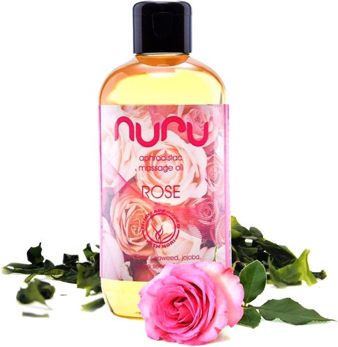 Afrodiziakální masážní olej Nuru Rose