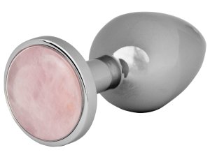 Kovový anální kolík s růženínem Rose Quartz Butt Plug – Anální šperky