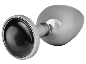 Kovový anální kolík s obsidiánem Black Obsidian Butt Plug – Anální šperky