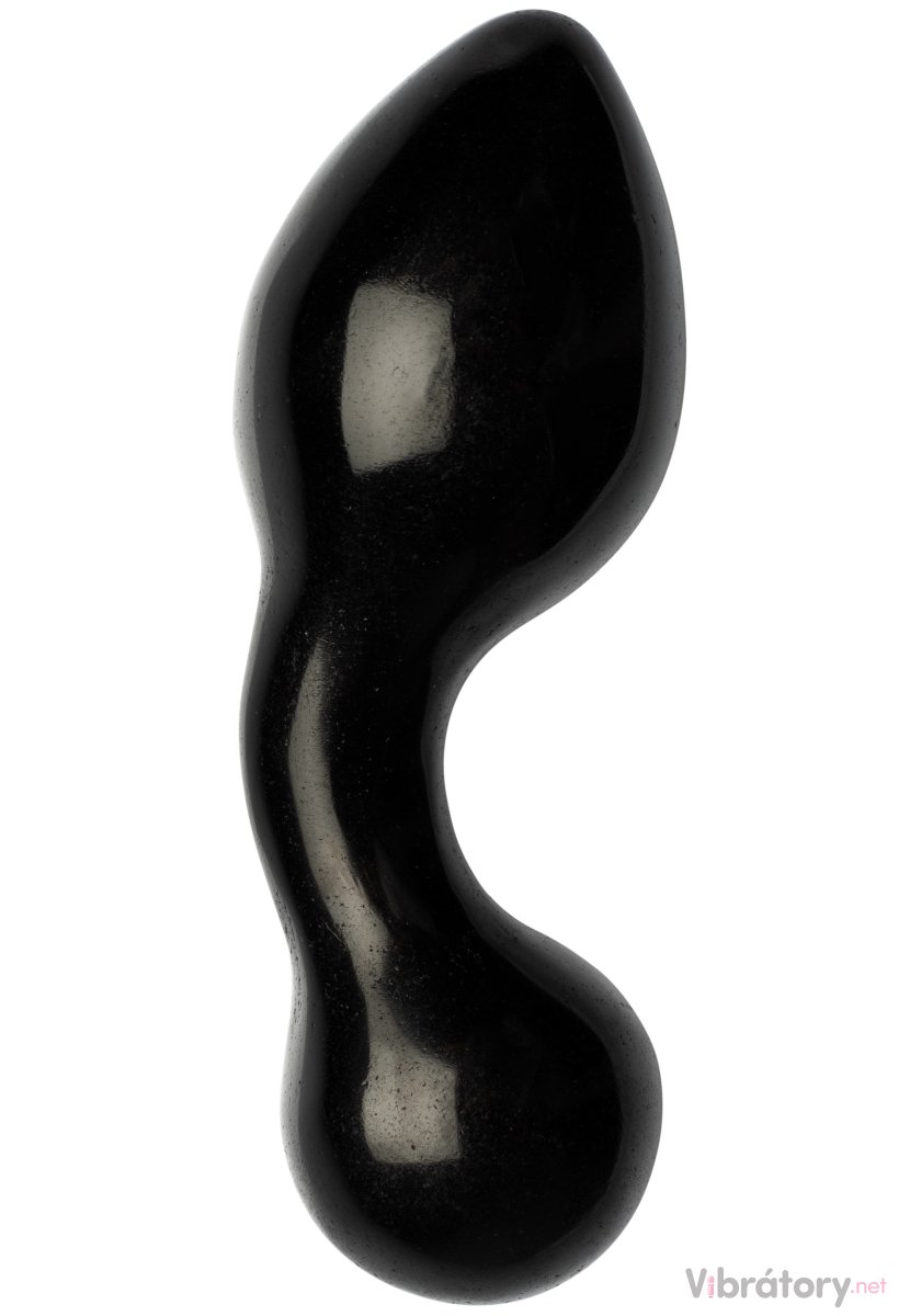 Levně Anální kolík z obsidiánu La Gemmes Black Obsidian Root