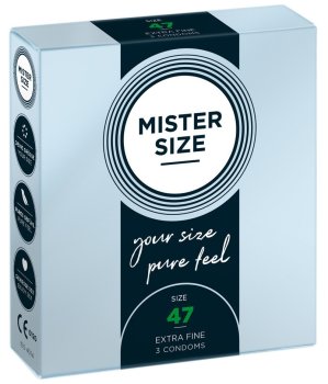 Kondomy MISTER SIZE 47 mm, 3 ks – Malé a extra malé kondomy