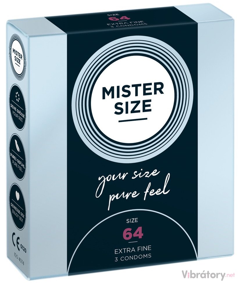 Levně Kondomy MISTER SIZE 64 mm, 3 ks