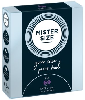 Kondomy MISTER SIZE 69 mm, 3 ks – XL a XXL kondomy pro velké penisy