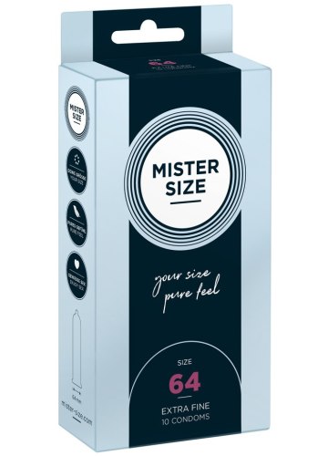 Akční a výhodné balíčky kondomů: Kondomy MISTER SIZE 64 mm, 10 ks