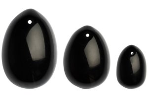 Sada yoni vajíček z obsidiánu Black Obsidian Egg (S, M a L) – Yoni vajíčka
