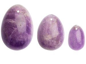 Sada yoni vajíček z ametystu Amethyst Egg (S, M a L) – Yoni vajíčka