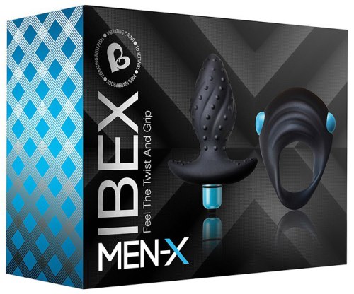 Sada vibračního análního kolíku a erekčního kroužku MEN-X Ibex