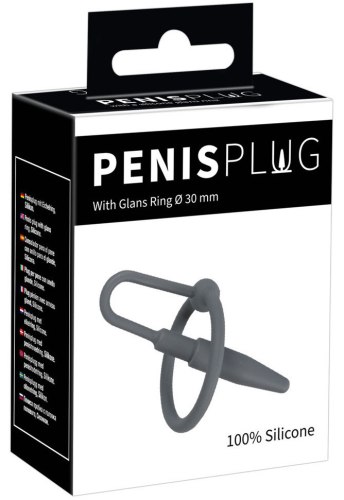 Silikonový kolík do penisu s kroužkem za žalud, 8 mm