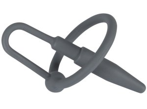 Silikonový kolík do penisu s kroužkem za žalud, 8 mm – Penis plugy (kolíky do penisu)