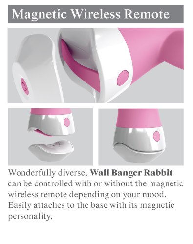 Vibrátor s králíčkem, ovladačem a odnímatelnou přísavkou 3Some Wall Banger Rabbit