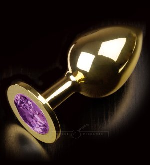 Kovový anální kolík se šperkem Dolce Piccante, fialový – Anální šperky