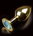 Kovový anální kolík se šperkem Dolce Piccante, modrý