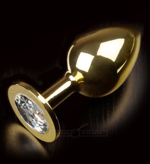 Kovový anální kolík se šperkem Dolce Piccante, čirý – Anální šperky