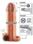 Návlek na penis - vibrační, prodlouží o 5,1 cm