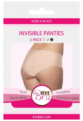 Neviditelné bokové kalhotky Bye Bra, 2 ks (tělová a černá barva)