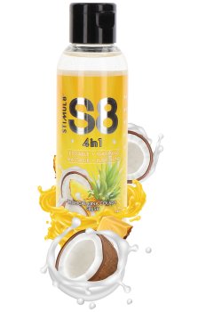 Lubrikační a masážní gel S8 4-in-1 Tropical Pina Colada Slush – Lubrikační gely s příchutí