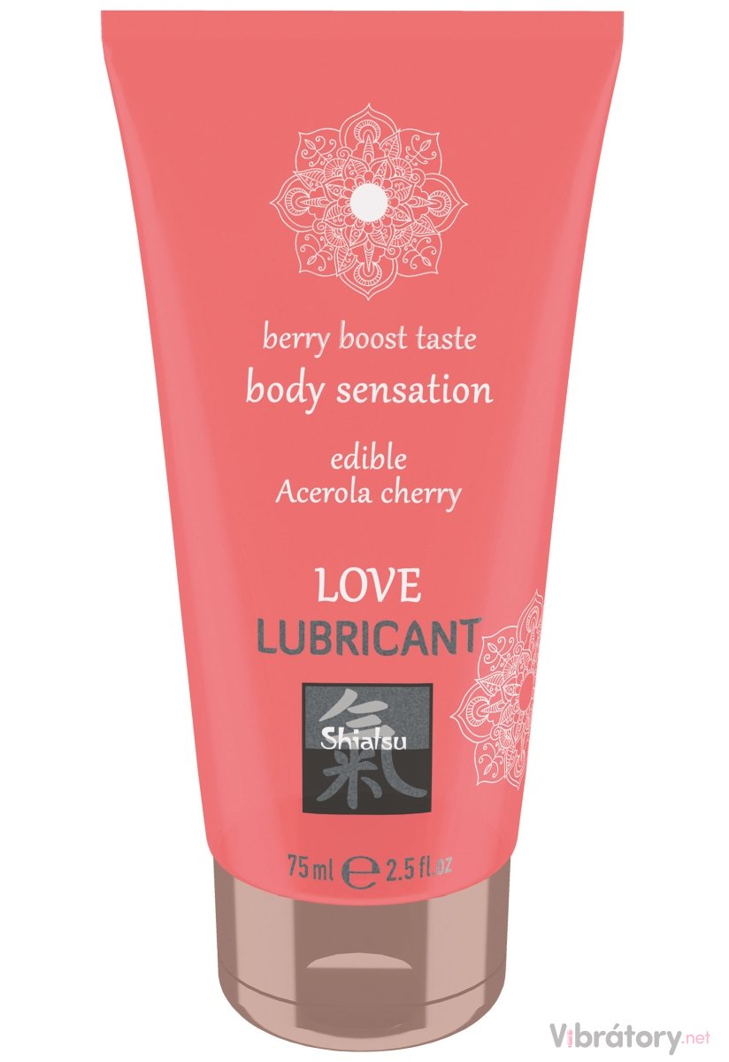 Ochucený lubrikační gel Shiatsu Acerola cherry Love Lubricant – třešeň, 75 ml