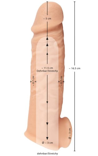 Zvětšovací návlek na penis a varlata Realistixxx Extension 5 cm