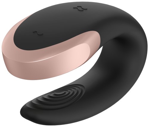 Párový vibrátor s dálkovým ovladačem Satisfyer Double Love Black – ovládaný mobilem