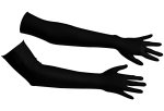 Dlouhé saténové rukavice Cottelli Collection, černé