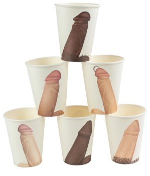 Papírové party kelímky s obrázky penisů Cockups – Zábavné a sexy doplňky na párty a oslavy všeho druhu
