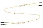 Svorky na bradavky s ozdobným řetízkem a perlami Taboom