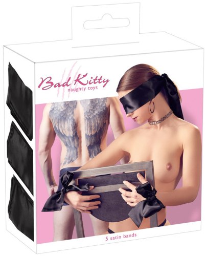 Bondage set saténových stuh Bad Kitty, 5 ks