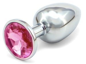 Anální kolík se šperkem, světle růžový – Anální šperky