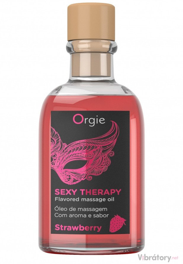 Slíbatelný masážní set Sexy Therapy Strawberry, 100 ml