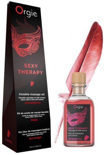 Slíbatelný masážní set Sexy Therapy Strawberry
