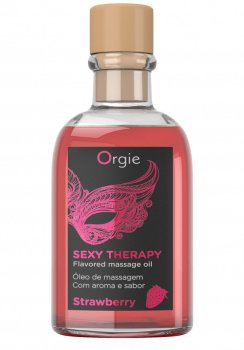 Slíbatelný masážní set Sexy Therapy Strawberry – Erotické masážní oleje a emulze