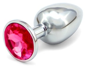 Anální kolík se šperkem, tmavě růžový – Anální šperky