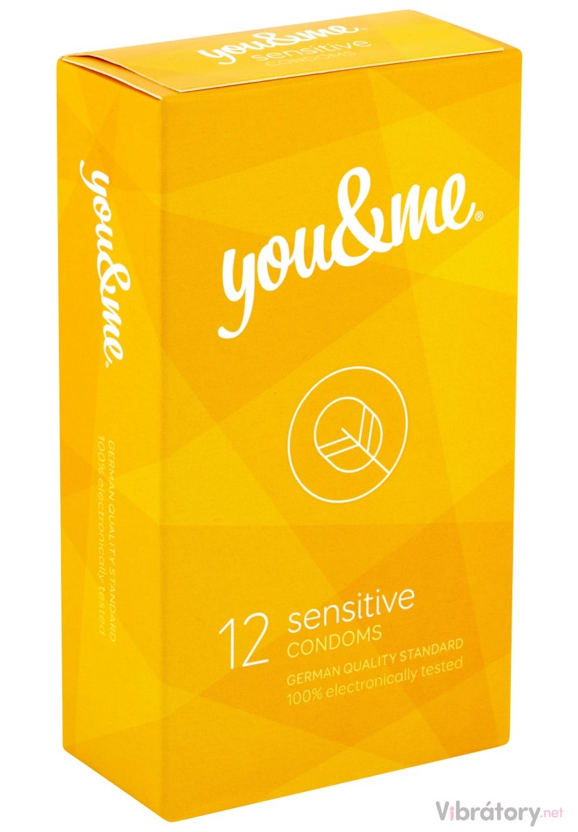 Ztenčené kondomy You & Me Sensitive, 12 ks