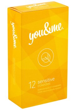 Ztenčené kondomy You & Me Sensitive, 12 ks – Tenké a ultra tenké kondomy