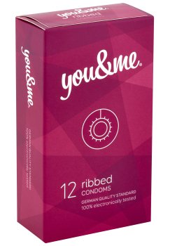 Vroubkované kondomy You & Me Ribbed – Kondomy s vroubky a výstupky