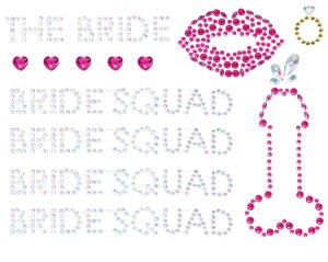 Samolepicí ozdoby na tělo Bride Squad – Zábavné a sexy doplňky na párty a oslavy všeho druhu