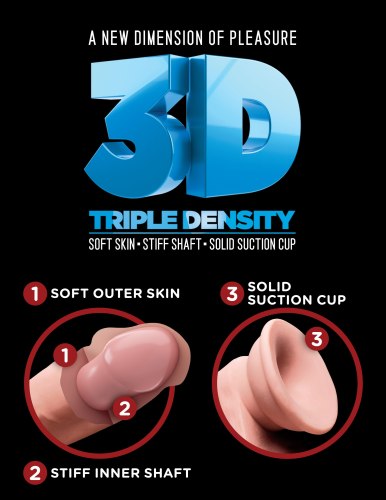 Realistické dildo s volnými varlaty Triple Density Cock 8"