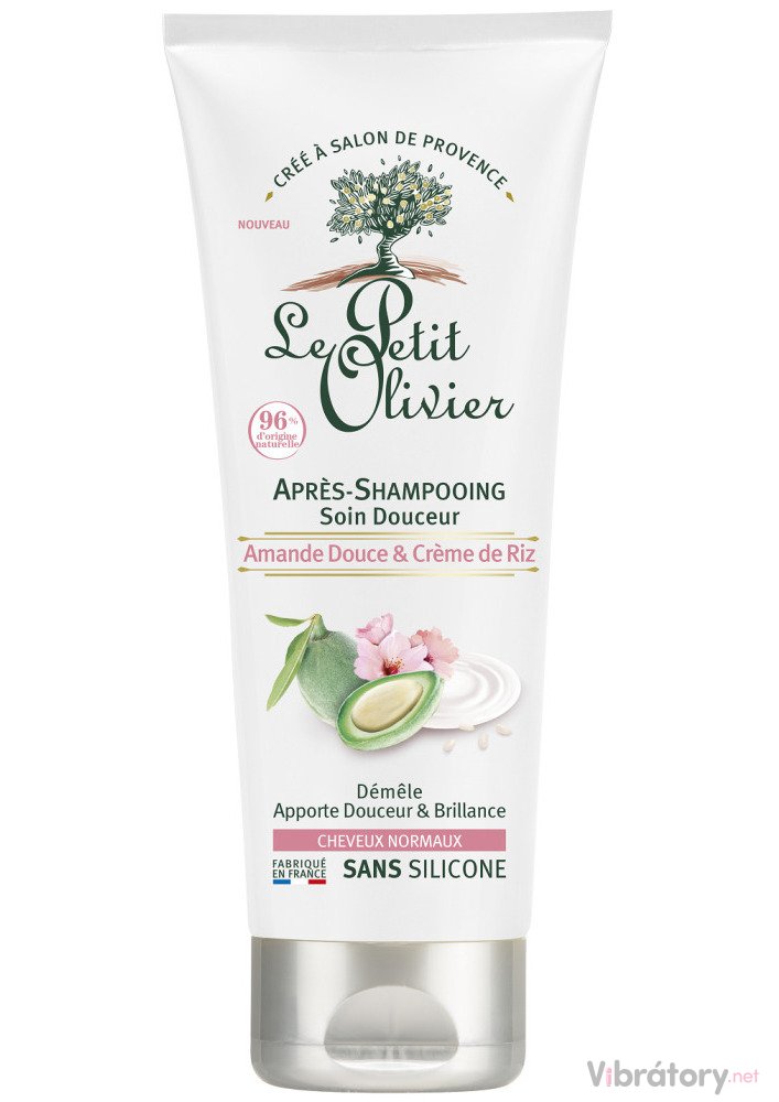 Levně Zjemňující kondicionér pro normální vlasy Le Petit Olivier – mandle a rýžový olej, 200 ml